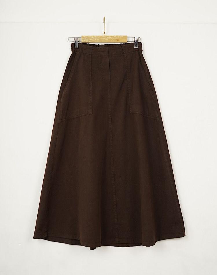 0_دامن کتان بلند (کد 7052)