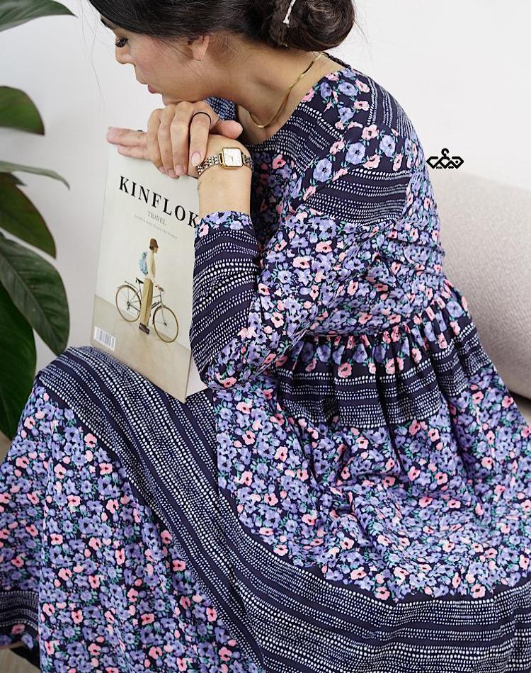 پیراهن بلند گلدار OFF (کد 4076)